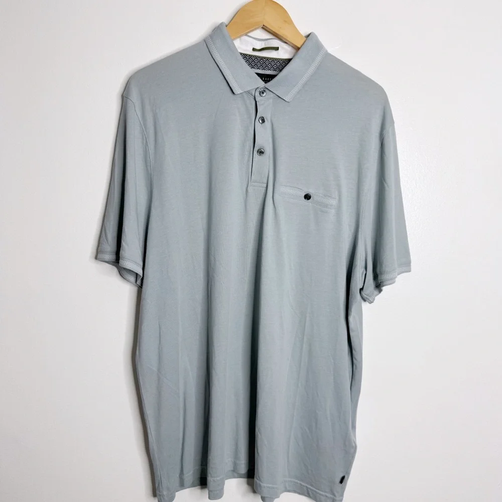 Ted Baker Men's Tortilla Tipped Polo‎ Pale Blue XXL Short Sleeves Preppy Casual